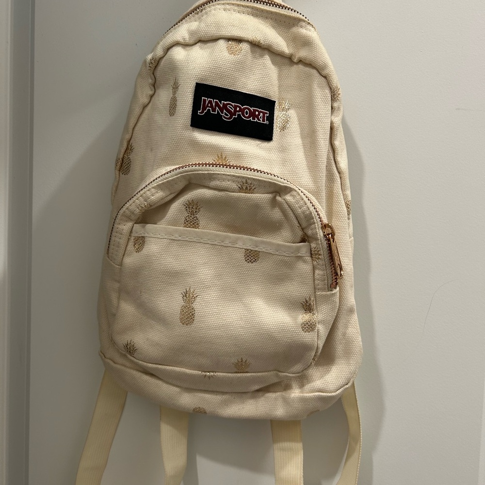 Jansport Cream Mini Backpack with Pineapple Print